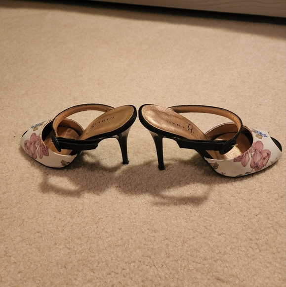 Gibellieri sandals Leather Floral White Black size 35 - Picture 4 of 5